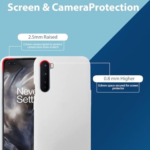 Image of LIRAMARK Liquid Silicone Soft Back Cover Case for OnePlus Nord (White)