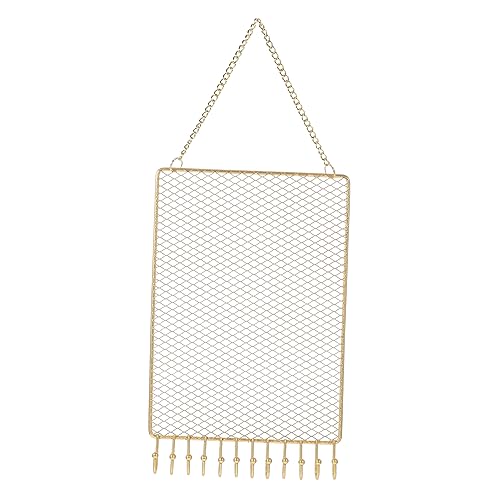 WRITWAA Perchero de Malla para Joyas Estante Rectangular de Hierro Organizador de Pared para Pendientes Soporte Multifuncional para Mujeres Decoración de Joyería Diseño
