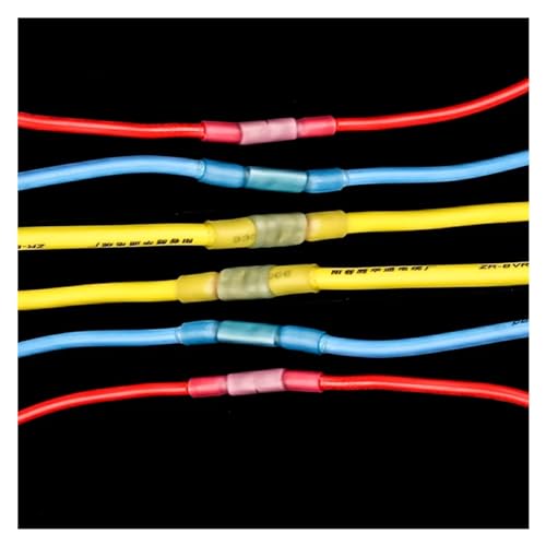 Kit de conector de manga a tope termorrretráctil y terminal aislado impermeable rojo 3