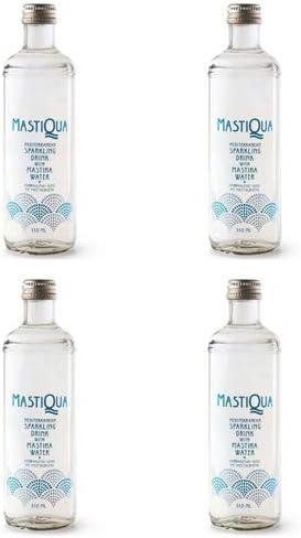 MASTIQUA GREEK MASTIHA FLAVORED SPARKLING WATER - 4 BOTTLES - 11 OZ. EACH