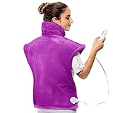Cure Choice® Extra Large Heating Pad for Neck and Shoulders and Back, Weighted Heating Pad for Back Pain Relief, Ultra Soft Neck Heating Pad 10 Heat Settings, 2H Auto-Off, 24' x 36' Magenta
