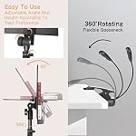 Ramzi Support musical pour partitions 5 In-1 Support de carnet de bureau à double usage , Support de musique lumière, sac de transport, Clip de partition