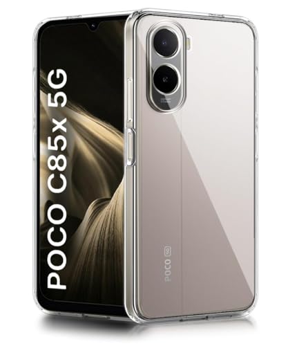 Image of COVERBLACK Soft Rubber Silicon Clear Case Back Cover Compatible for Poco c85x 5g - Transparent