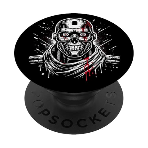 Cool Robot Halloween Costume Creepy Scary Bloody Killer PopSockets PopGrip Intercambiable