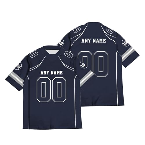 Generisch Personalisiertes American Football Trikot, Individuelles Trikot mit Namen, Nummer und Logo, für Kinder, Erwachsene, Jungen, Mädchen, Männer, Frauen
