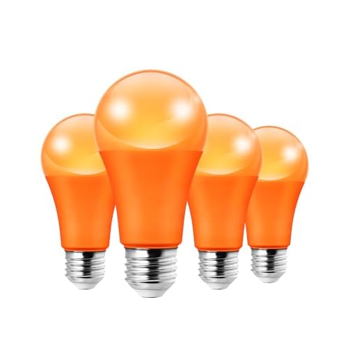 EDISHINE Christmas Red Light Bulbs, Red LED Bulb Equivalent 100W Colored Light Bulbs, E26 Base A19 Light Bulb for Christmas Decoration, Holiday Lighting, Porch Patio, 4 Pack