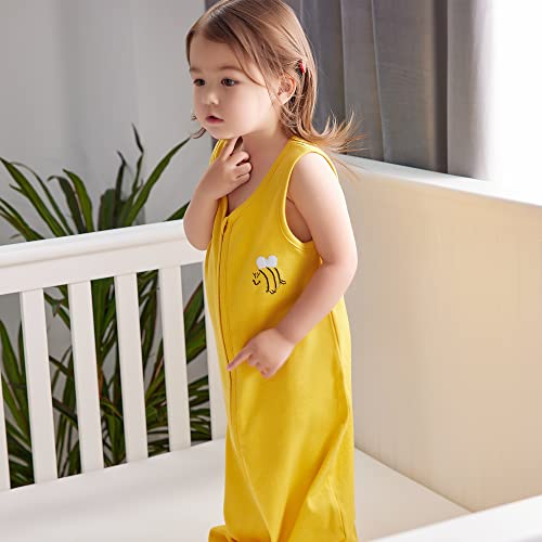Image of DaysU Baby Sleep Sack 18-24 Months 100% Cotton, Baby Unisex Wearable Blanket 2-Way Zipper TOG 0.5, Breathable Lightweight Baby Sleeping Bag 2 Pack, Toddler Sleep Sacks 2t, Bee, X-Large