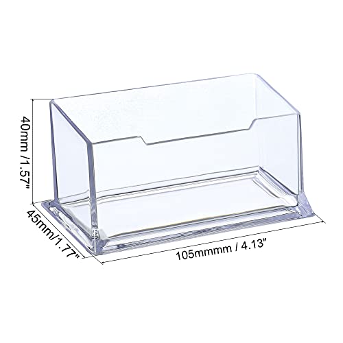 PATIKIL 105x45x40mm Business Card Holder, Acrylic 1 Slot Desktop Name Cards Display Stand for Office Desk Clear - Image 2