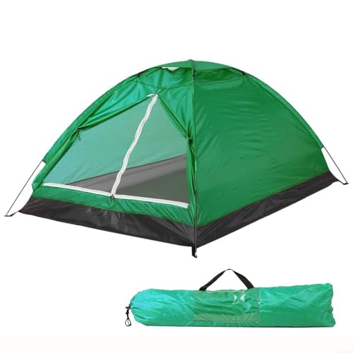 Tienda de campaña de cúpula para acampar, tiendas de campaña ligeras para 2 personas, para senderismo, patio trasero, doble capa, fácil instalación, sistema de ventilación (verde)