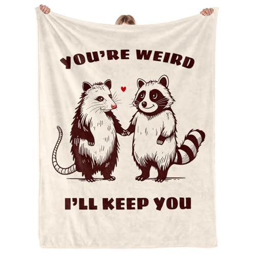 Purdicra Best Friend Birthday Gifts for Women Friendship, Friendship Gifts for Best Friend Women, Cozy Best Friends Throw Blanket, Cute Raccoon and Opossum Blanket 60"x50"