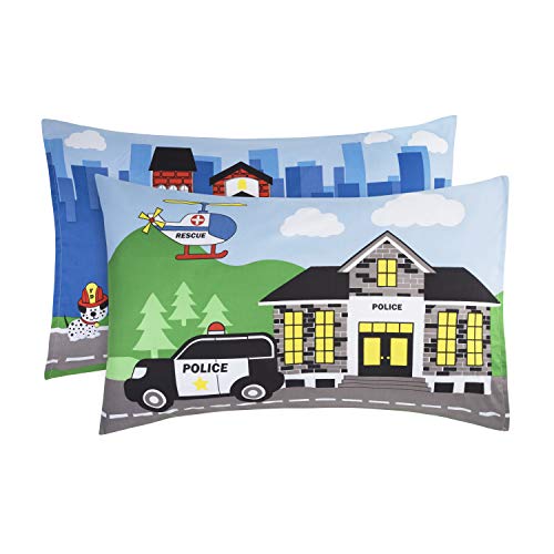 Image of Everyday Kids 2-Pack Standard Size Pillowcases fit Pillows 20 x 26 inch -100% Soft Breathable Microfiber - Perfect for Toddler Little Boy Twin /Full Size Bed - Rescue