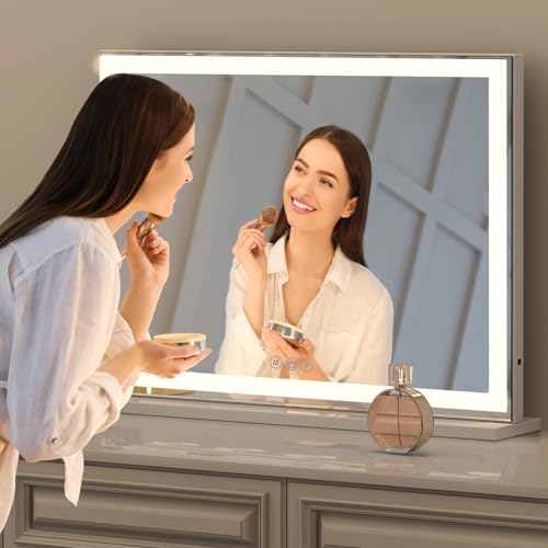 LED Lighted Hollywood Vanity Mirror with 10X Magnification - White