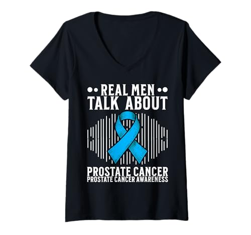 Womens Prostate Cancer Awareness Support Prostate Cancer Gifts Men V-Neck T-Shirt