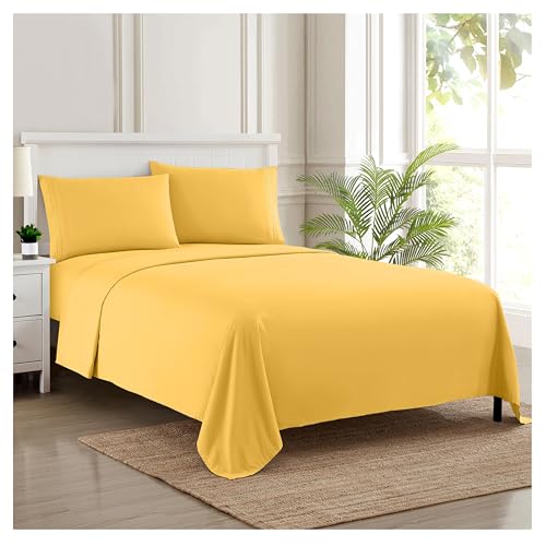 1800 Thread Count Sheet Set – Soft Egyptian Quality Brushed Microfiber Sheets – Luxury Bedding Set with Flat Sheet, Fitted Sheet, 2 Pillow Cases