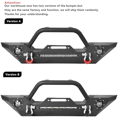 image for LEDKINGDOMUS Rock Crawler Front Bumper Compatible with 07-18 Jeep Wran