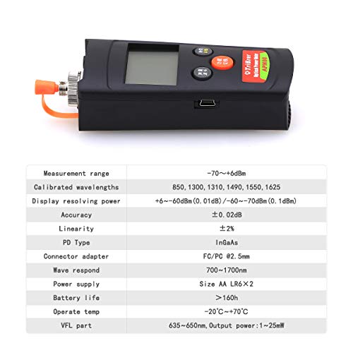 FTTH Handheld Optische Power Meter Hoge Precisie APM80T Miniatuur Fiber Kabel Tester Meten Golflengte 850/980/1300/1310… - Image 5