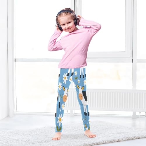 Toddler Girls Leggings Printed Yoga Pants Leggings White Daisy Cow for Kids4