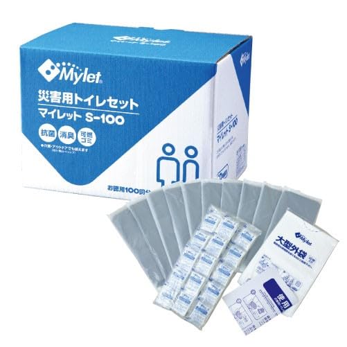 【未使用Mylet】マイレット S-100 災害用トイレセット 100回分×4箱 Amazon.co.jp: マイレット 防災グッズ 災害用トイレ処理セット [S-100
