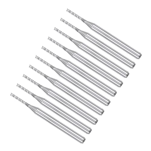 Image of Carbide End Mill Engraving Milling Bits, 1.4mm Bit Dia. 1 /8 inch Shank, CNC Cutting Router Bits Tool - (Applications: for PCB Machine), 10-Pieces