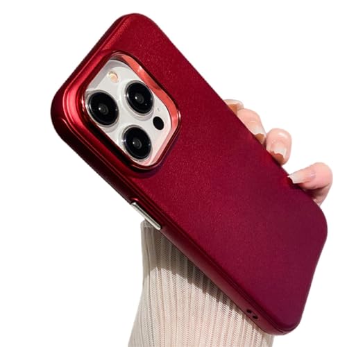 Étui de protection rouge pour iPhone 15 Pro en déplacement urbain