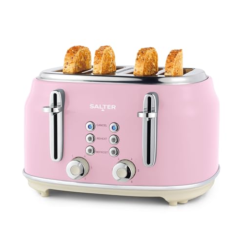 Salter Retro Pink 4-Slice Toaster 1630W
