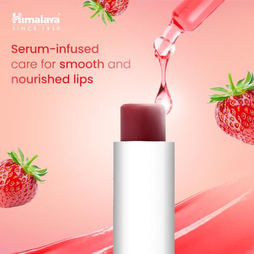 Image of Himalaya Strawberry Shine Serum Infused Lip Balm 4.5G | For Smooth and Nourished Lips | 100% Natural Color & SPF 25 UV Protection