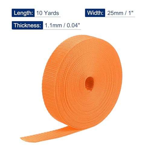 Sangle en polypropylène orange de 2,5 cm et 9,1 m de long - 2