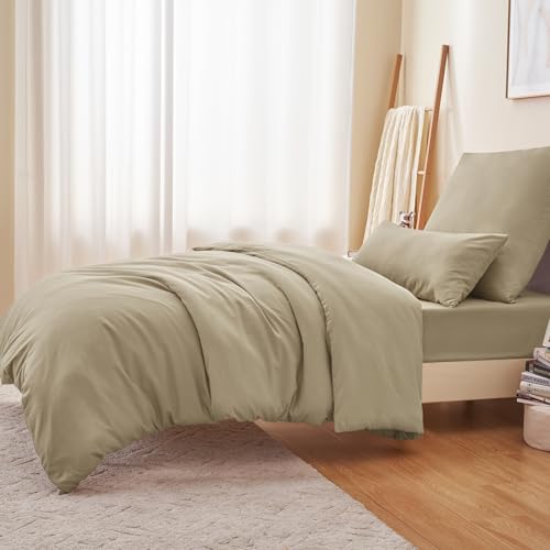 RUIKASI Bettwäsche 155x220 Khaki 2teilig - Polyester Mikrofaser Bettwäsche-Sets Oeko-TEX… – Ansicht 5