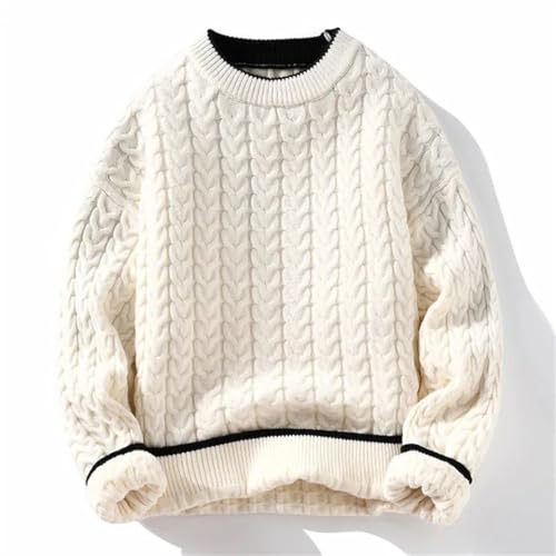 Men Thick Warm Sweater O Neck Knitted Pullovers Loose Sweaters Couple Knitting Pullover2