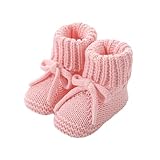 Ellepi Babysocken aus 100% Baumwoll-Trikot – Hochwertige gestrickte Babyschuhe, Einheitsgröße 0–6 Monate (rosa)