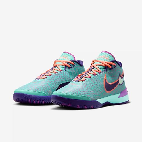 Nike Lebron NXXT Genisus Basketball Shoes (HF0712-300, Hyper Turquoise/Court Purple/Bright Mango/Vivid Purple) Size 4.5