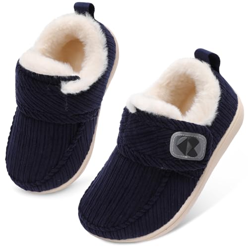 Centipede Demon Toddler Winter Shoes Rubber Soles Toddler Slippers Fuzzy Kids House Shoes Wide Boys Girls Boots for Indoor Outdoor