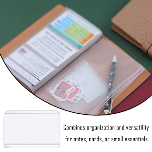 A6 Binder Taschen,PVC 6-Loch Reißverschluss Ordner,Umschläge für Notebook-Planer,Wasserdicht Kunststoff Bindertaschen,Durchsichtige Loseblattbeutel,Geld Budget Einlegeseiten Loseblattbeutel (10 Stück)