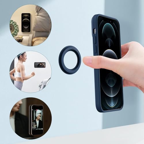 Image of Nillkin MagSafe Wall Mount Magnetic Shower Phone Holder Waterproof, 2 Pack | MagSafe Sticker for iPhone 17 16 15 14 13 12 Series | MagSafe Mount | MagSafe Magnet | Bathroom, Office, Kitchen, Gym, Blue