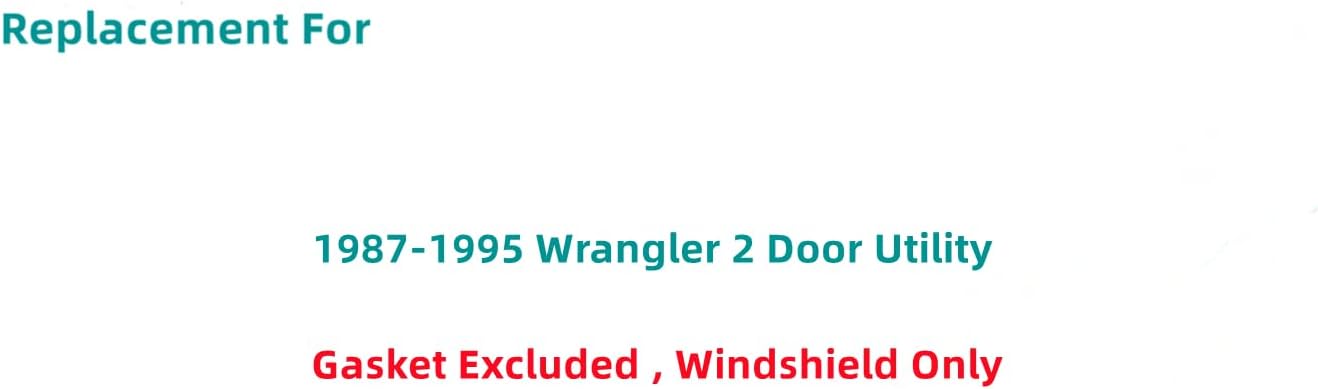 Front Windshield Window Laminated Glass Replacement For 1987-1995 Jeep Wrangler 2-Door ( Gasket Excluded)