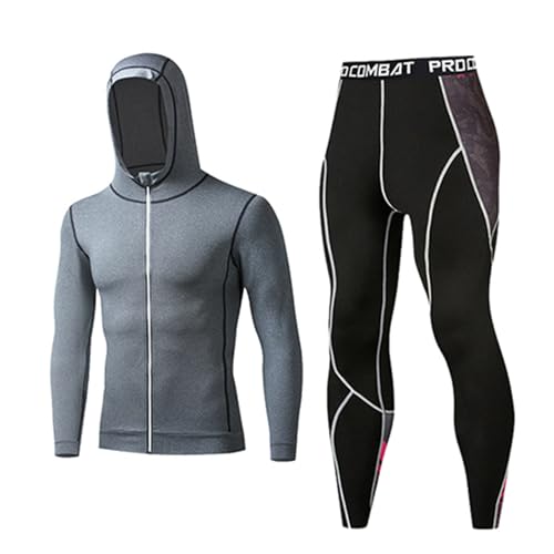 Ensembles de tracksuits 2 pièces pour hommes avec t-shirt mode et pantalon gris