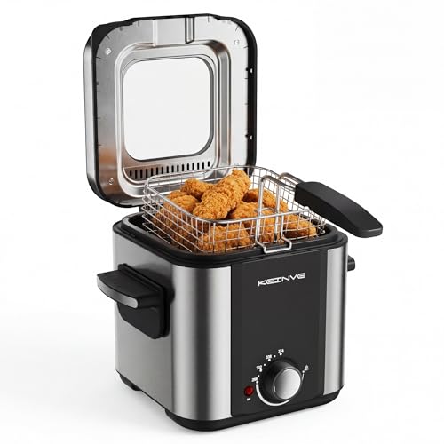 KEINVE Electric Deep Fryer, 1.5 Liters Oil Capacity, Small D