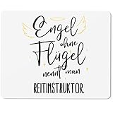 JUNIWORDS Mauspad Mousepad, Engel ohne Flügel nennt Man Reitinstruktor (5179967)