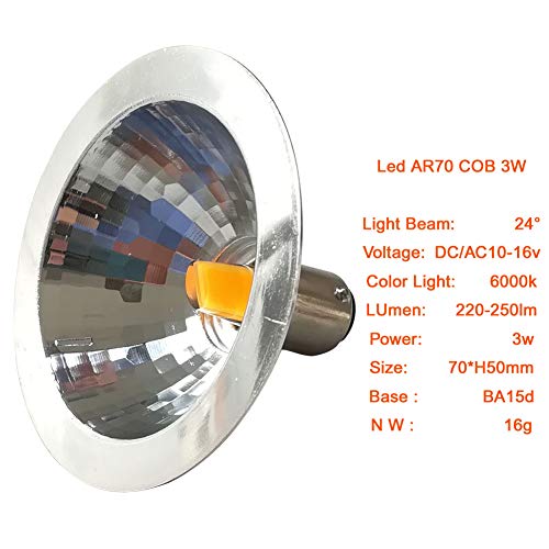 2 Pacco Led Ar70 Luce del Riflettore 3w 12v Ba15d