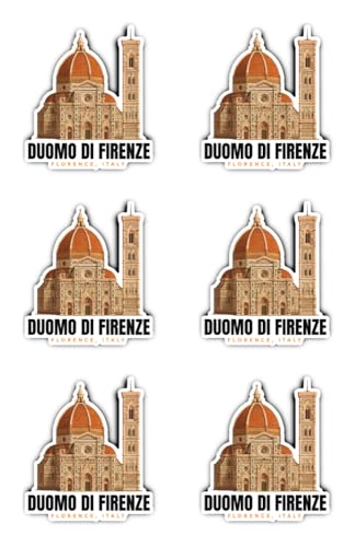 Duomo di Firenze Sticker Florence Italy - Lote de 6 pegatinas para recuerdo de viaje (50 mm)