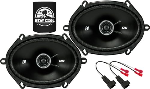 KICKER Speakers 6X8 inch for Ford F-650/F-750 2000-2019 Upgrade Kit - Pair of DS Series with Harness, Coaxial Car Audio Front Door Speaker DSC680, 43DSC6804