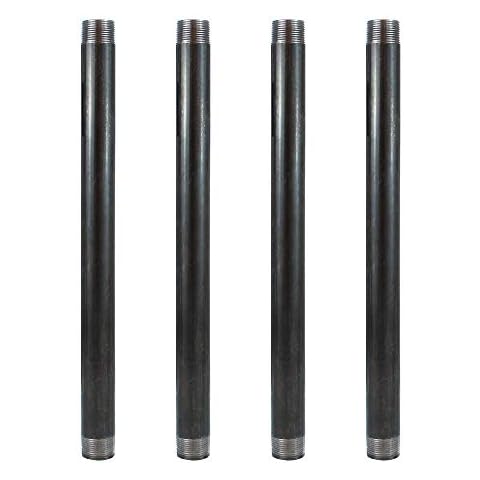 GeilSpace 3/4" × 16" Heavy Duty Pre-Cut Grey Metal Pipe, Industrial Steel Fits Standard 3/4 Inch Threaded Pipes and Fittings - Vintage DIY Industrial Shelving (3/4" × 16", Grey) Cover