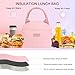 Joymee Lunch Bag Women Cute Insulated Lunch Box for Women Adult Reusable Leakproof Small Spacious Cooler Tote Lunchbox for Men for Working Office Travel Picnic (Pink)