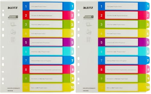 Intercalaires Leitz A4 extra-larges imprimables pour pochettes plastifiées - Lot de 2