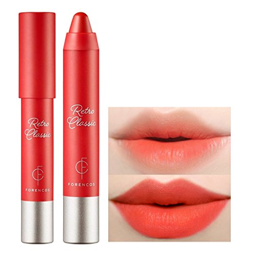 [FORENCOS] Retro Classic Lip Crayon 2.5g (Retro Orange) - Creamy Velvet Finish Lip Balm Stick, Vibrant Color Light Adhesion Lip Crayon, Lip Moisturizing with Rose Hip Oil and Shea Butter