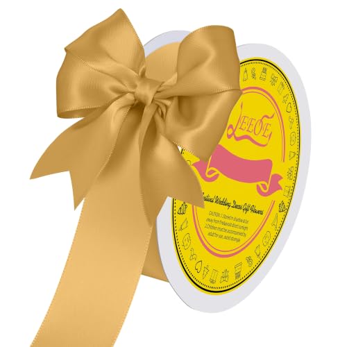 Image of Double Face Old Gold Satin Ribbon 1-1 /2 inch X 50 Yards Polyester Old Gold Ribbon for Gift Wrapping Very Suitable for Weddings Party Hair Bow Invitation Decorations and More