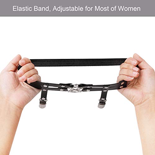2pcs Adjustable Star-Shaped Leg Garter with Anti-Slip Clips, Elastic Gothic Thigh Ring Garter for Women and Girls3