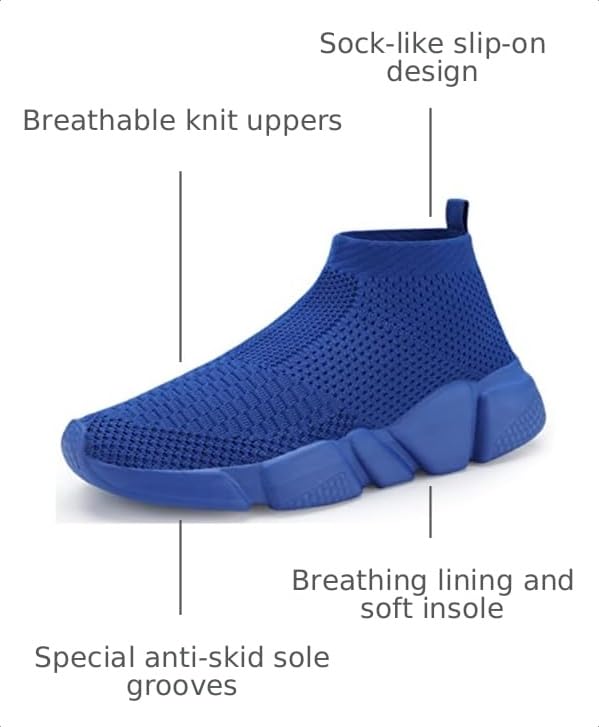 Image of Santiro Mens Walking Shoes Breathable Knit Slip On Sneakers Lightweight Athletic Gym Shoes
