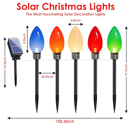 Luces navideñas solares BHCLIGHT C9 multicolor 10 pack miniatura 3