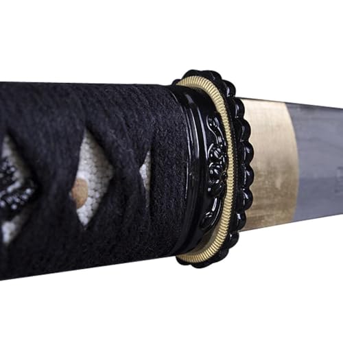 Handmade Sword - Japanese Samurai Tanto Sword, Functional, Hand Forged, 1045 Carbon Steel, 10 Times Folded, Heated Tempered, Full Tang, Sharp, Black Wooden Scabbard